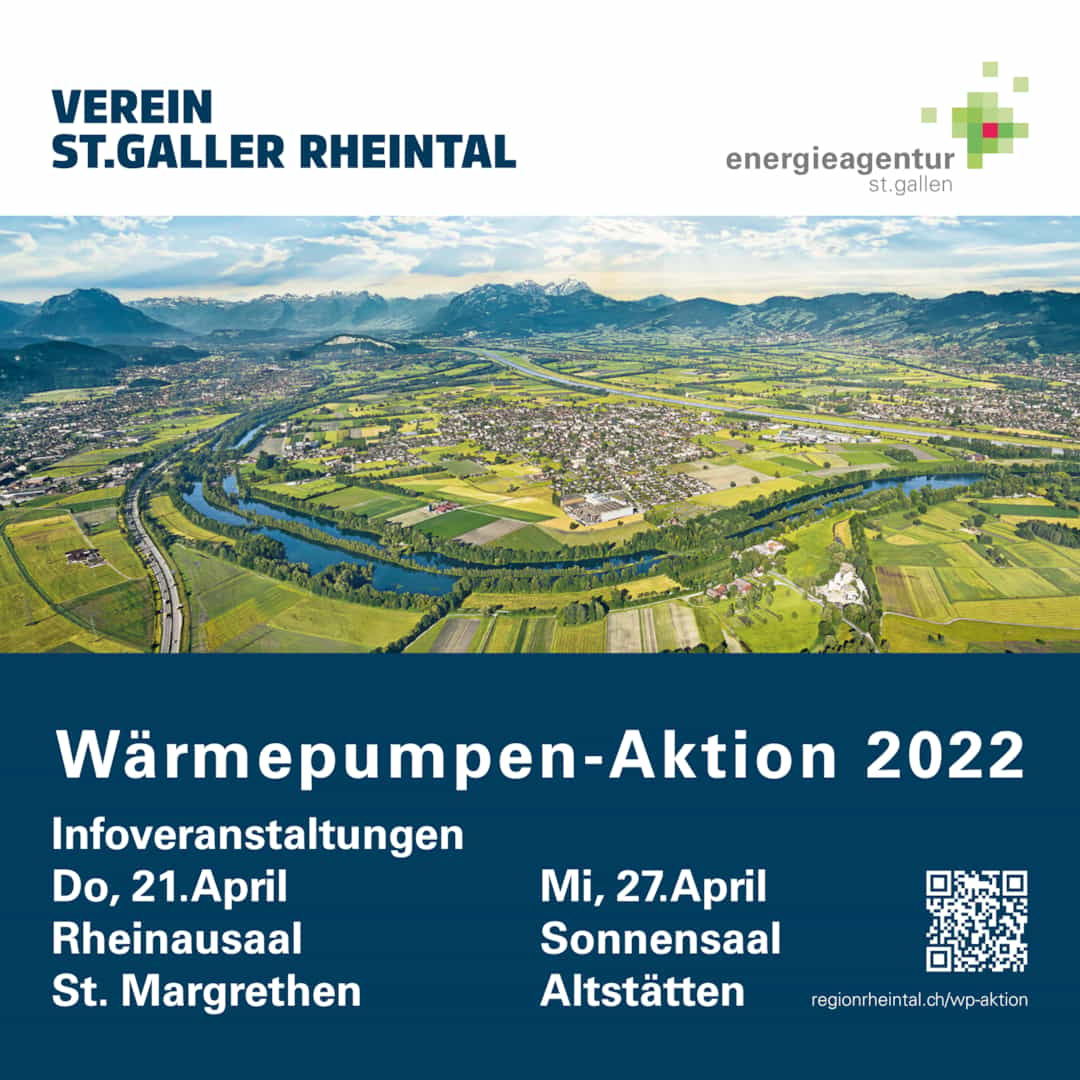 Wärmepumpen-Aktion St.Galler Rheintal 2022 der Energieagentur St. Gallen